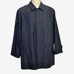 Brooks Brothers Vintage Trench Coat Jacket Mens Large Black Lightweight Classic